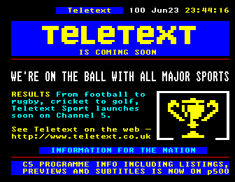 Teletext on 5