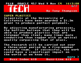 Tech page from the "Buzz" magazine